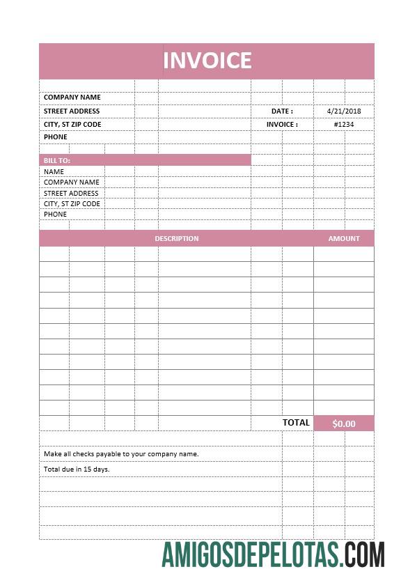 realista Modelo de fatura de serviço em branco